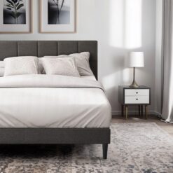 Zinus King Gray Metal with Headboard