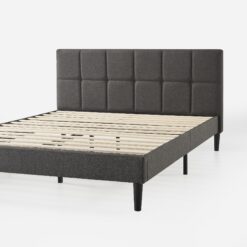 Zinus King Gray Metal with Headboard