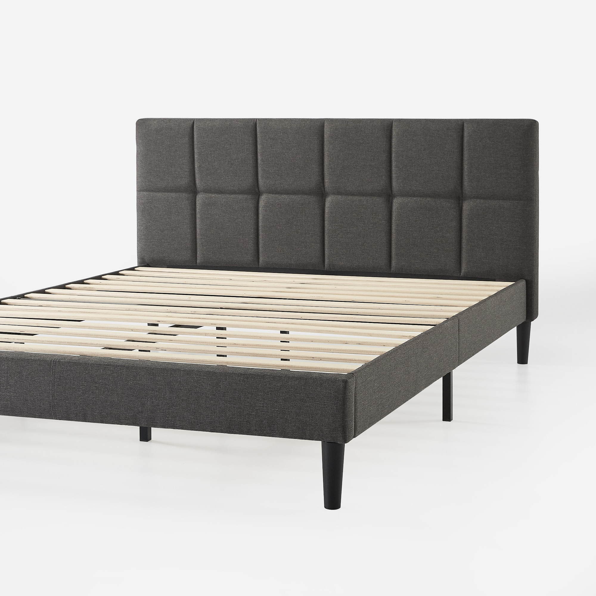 Zinus King Gray Metal with Headboard