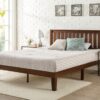 Zinus Twin Antique Espresso Wood Platform Bed with Headboard