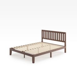 Zinus Twin Antique Espresso Wood Platform Bed with Headboard
