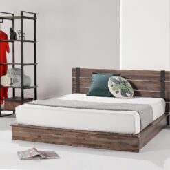 Zinus Queen Woodgrain Wood Platform Bed with Headboard