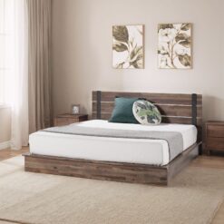 Zinus Queen Woodgrain Wood Platform Bed with Headboard