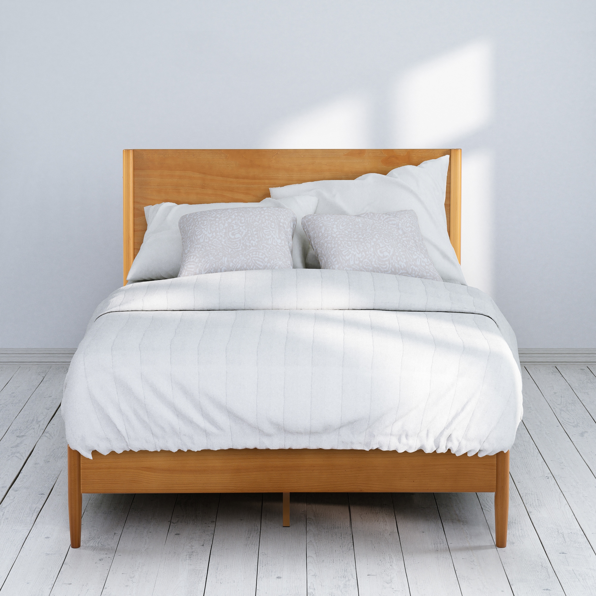 Zinus Twin Wood grain Wood Platform Bed with Headboard