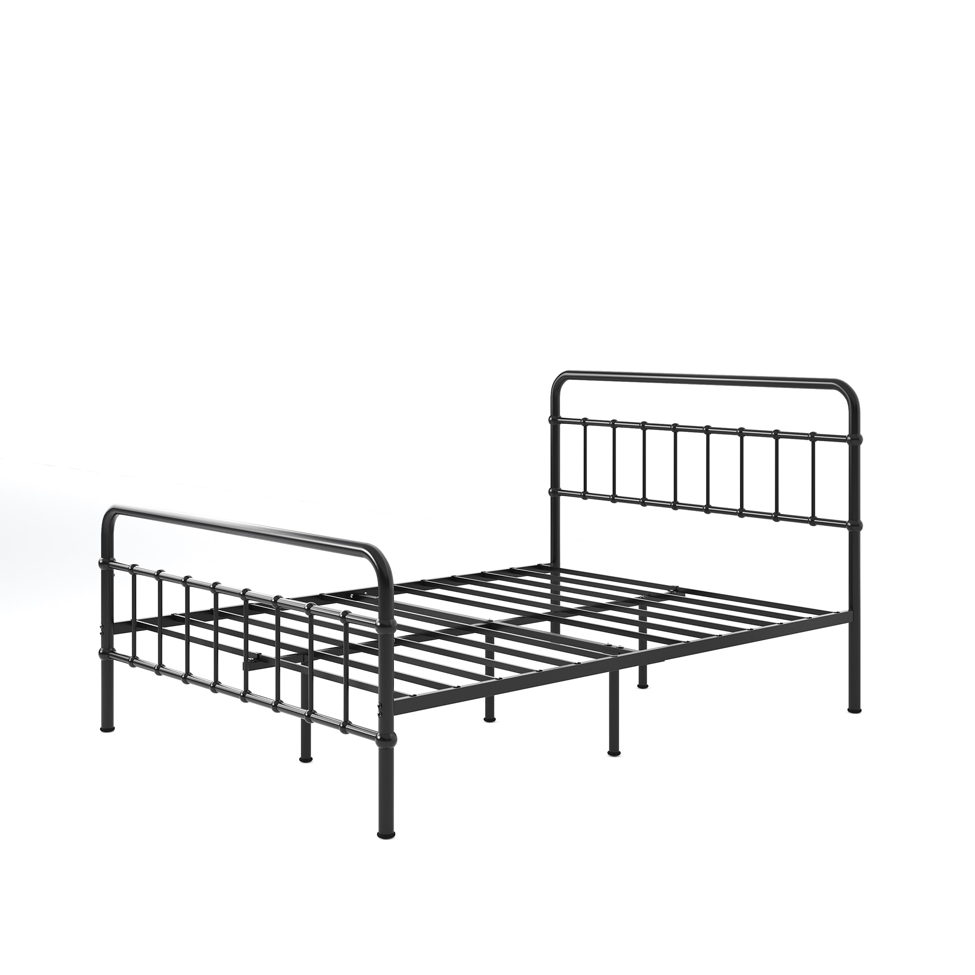 Zinus King Black Metal Platform Bed with Headboard