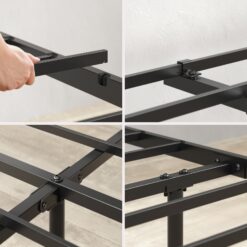 Zinus King Black Metal Platform Bed with Headboard