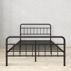 Zinus King Black Metal Platform Bed with Headboard
