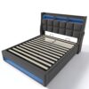 GZMR Full Gray Platform Bed Storage with Headboard