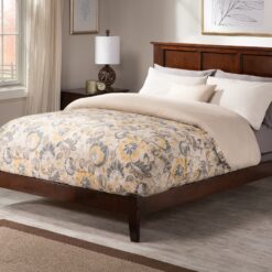 AFI Furnishings King Walnut Wood Bed Frame with Headboard