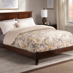 AFI Furnishings King Walnut Wood Bed Frame with Headboard