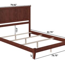 AFI Furnishings King Walnut Wood Bed Frame with Headboard