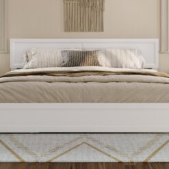 AFI King White Wood Platform Bed Storage with Headboard