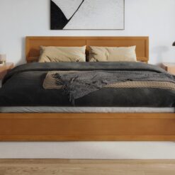 AFI King Light Toffee Wood Platform Bed Storage with Headboard