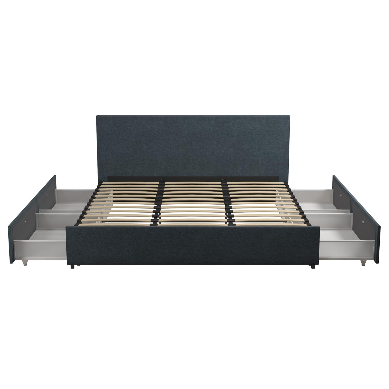 GZMR King Navy Bed Frame Storage with Headboard