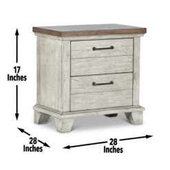 Steve Silver Whitewashed Gray Acacia 2 -Drawer 28-in W x 28.5-in H Rustic Nightstand
