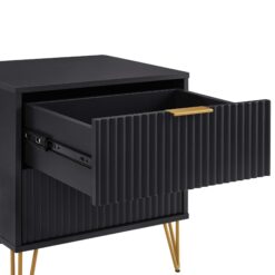 Manhattan Comfort Black 2 -Drawer 20.07-in W x 21.65-in H Modern Nightstand