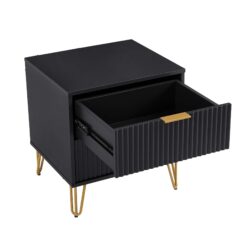 Manhattan Comfort Black 2 -Drawer 20.07-in W x 21.65-in H Modern Nightstand