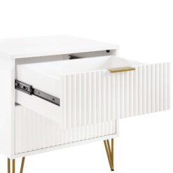 Manhattan Comfort White 2 -Drawer 20.07-in W x 21.65-in H Modern Nightstand