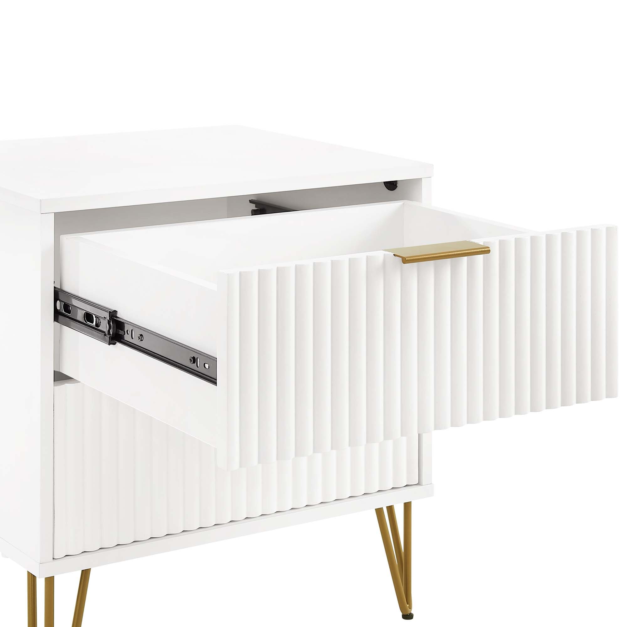 Manhattan Comfort White 2 -Drawer 20.07-in W x 21.65-in H Modern Nightstand