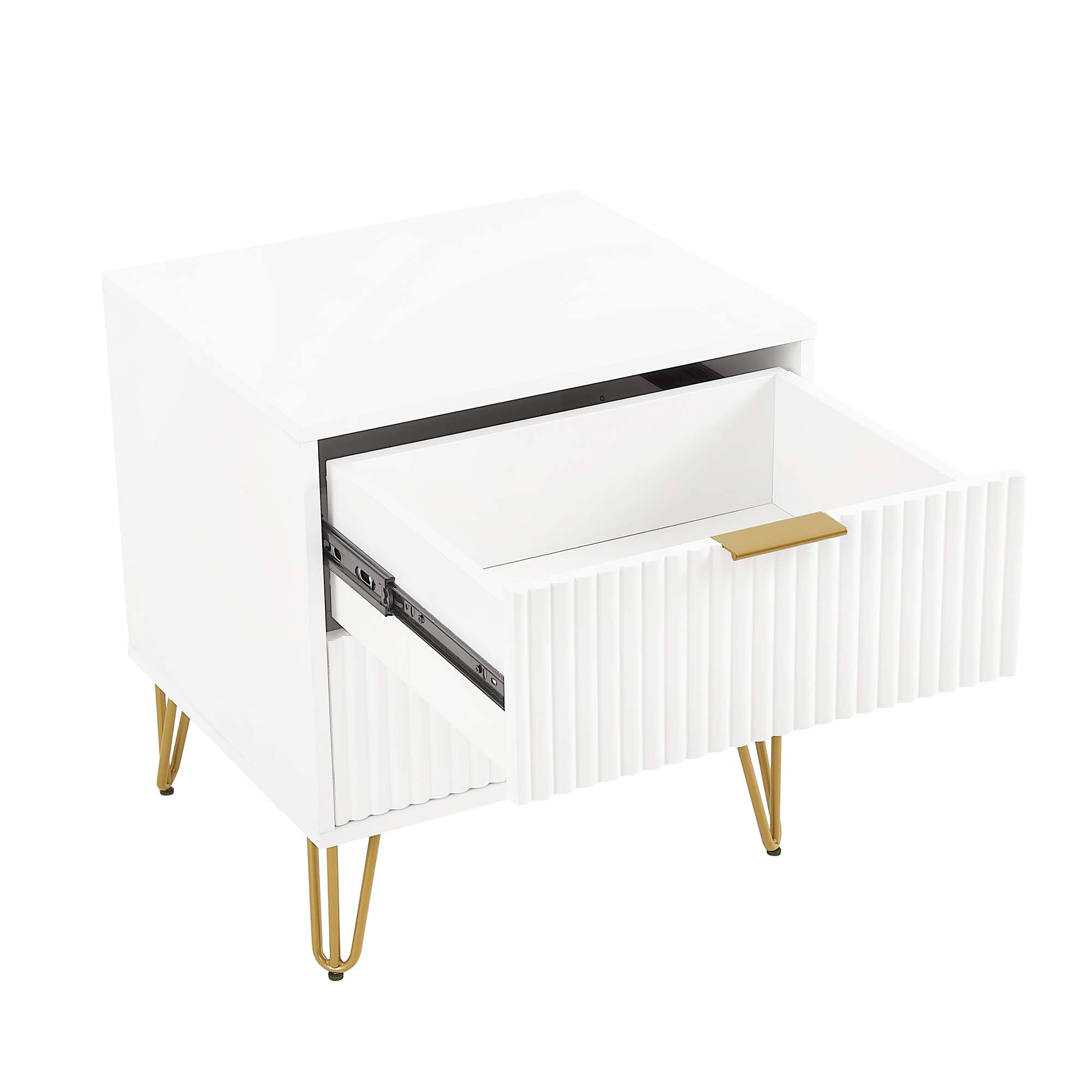 Manhattan Comfort White 2 -Drawer 20.07-in W x 21.65-in H Modern Nightstand