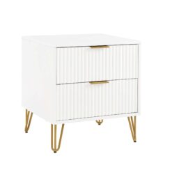 Manhattan Comfort White 2 -Drawer 20.07-in W x 21.65-in H Modern Nightstand