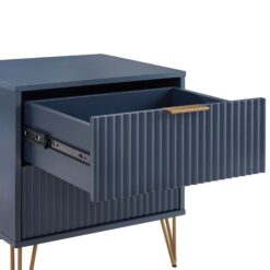 Manhattan Comfort Midnight Blue 2 -Drawer 20.07-in W x 21.65-in H Modern Nightstand
