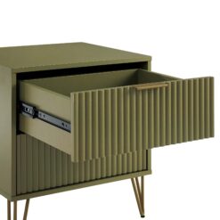 Manhattan Comfort Olive Green 2 -Drawer 20.07-in W x 21.65-in H Modern Nightstand