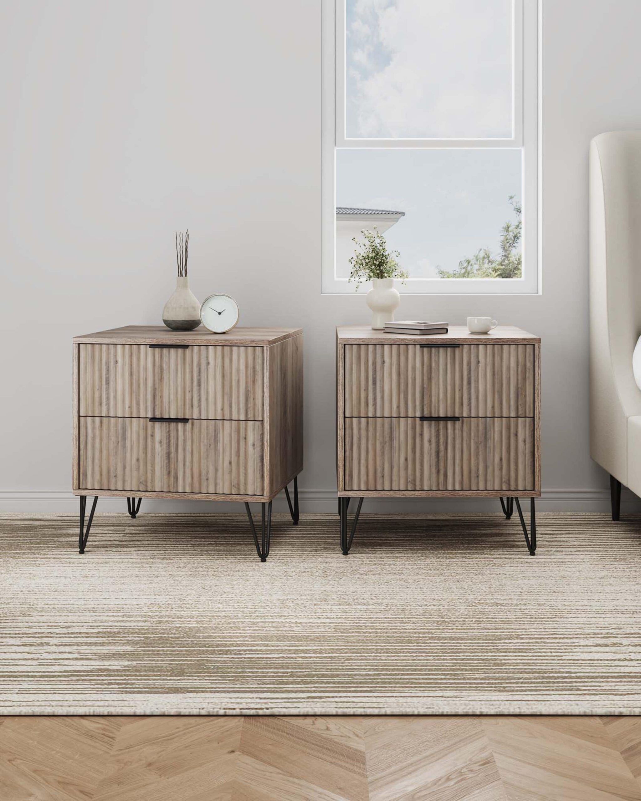 Manhattan Comfort Rustic Grey 2 -Drawer 20.07-in W x 21.65-in H Modern Nightstand