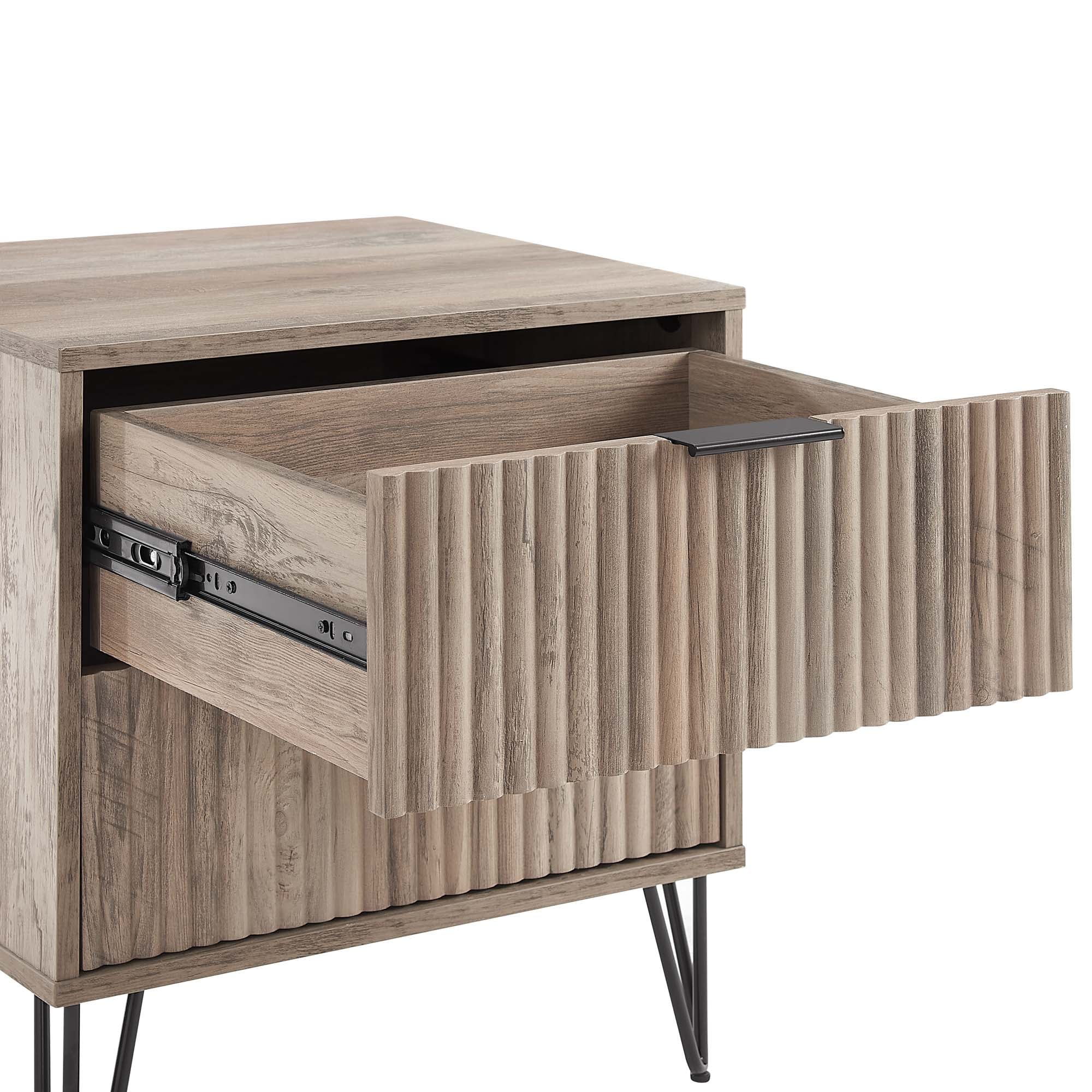 Manhattan Comfort Rustic Grey 2 -Drawer 20.07-in W x 21.65-in H Modern Nightstand