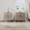 Manhattan Comfort White and Rustic Grey 2 -Drawer 40.14-in W x 21.65-in H Modern Nightstand