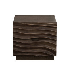 LUXEYARD Solid Wood Nightstands Set of 2 Bedside Table with 2 Drawers No Handles Sofa End Table for Living Room Bedrooms Brown