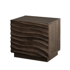 LUXEYARD Solid Wood Nightstands Set of 2 Bedside Table with 2 Drawers No Handles Sofa End Table for Living Room Bedrooms Brown