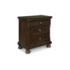 Signature Design by Ashley Porter 2 Drawer Nightstand with Hidden Pull Out Tray in Rustic Brown Finish
