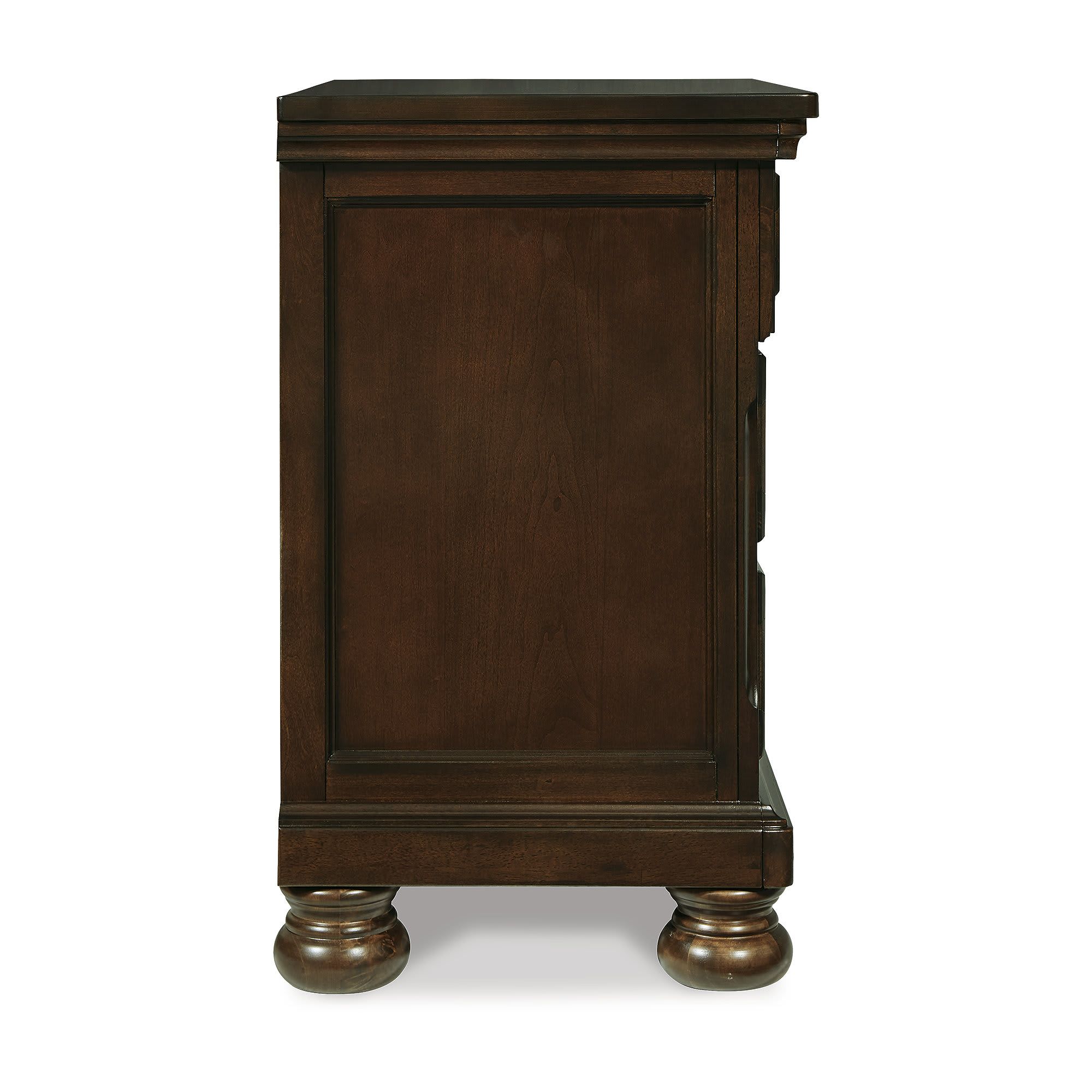 Signature Design by Ashley Porter 2 Drawer Nightstand with Hidden Pull Out Tray in Rustic Brown Finish