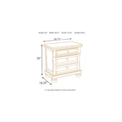 Signature Design by Ashley Porter 2 Drawer Nightstand with Hidden Pull Out Tray in Rustic Brown Finish