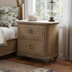 Furniture of America Rustic Oak Oak 2 -Drawer 29-in W x 29.5-in H Rustic Nightstand