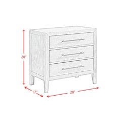 Picket House Furnishings Black 3 -Drawer 28-in W x 28-in H Modern Nightstand