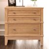 JIMSMAISON Hazel Pine 3 -Drawer 27.3-in W x 27.3-in H Modern Nightstand