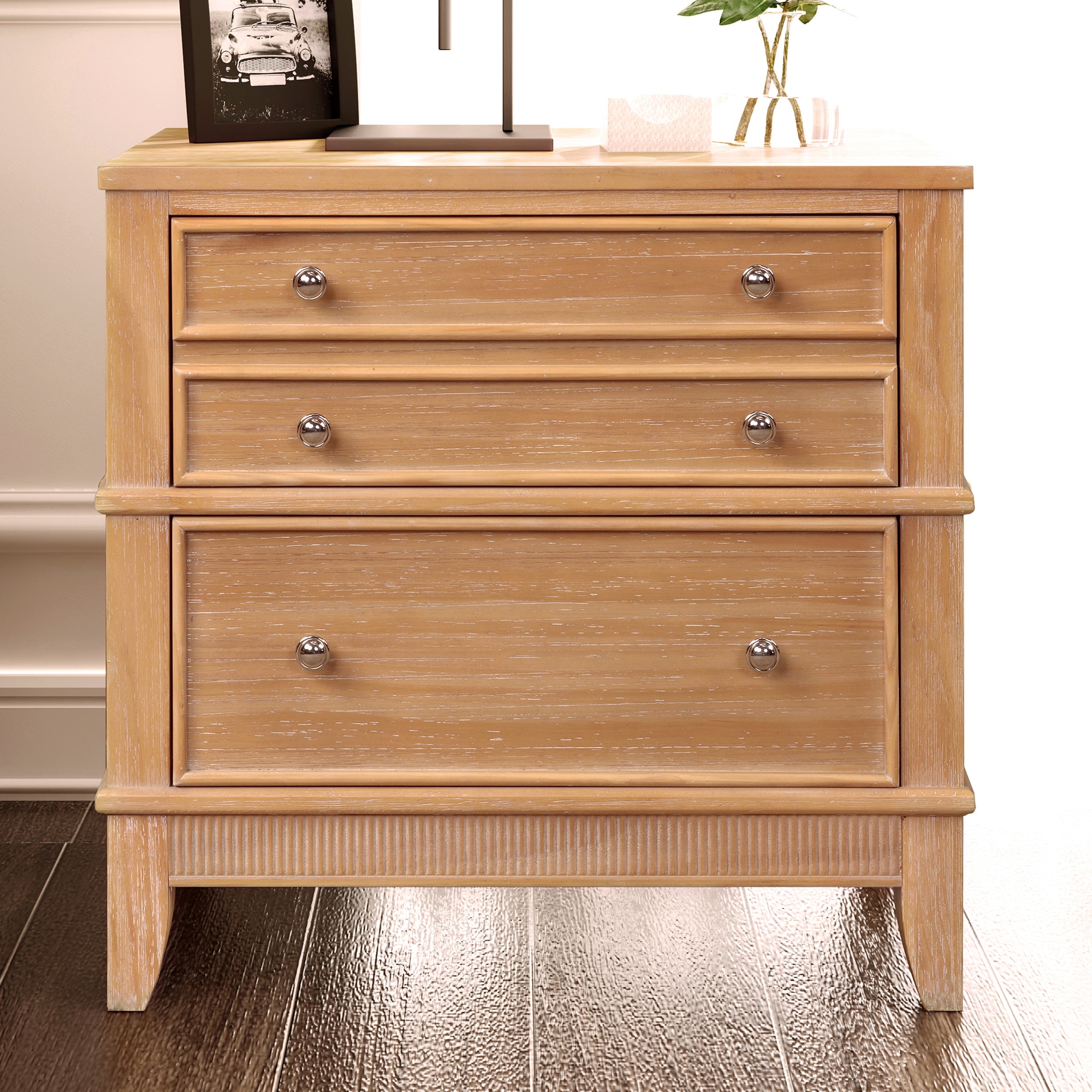 JIMSMAISON Hazel Pine 3 -Drawer 27.3-in W x 27.3-in H Modern Nightstand
