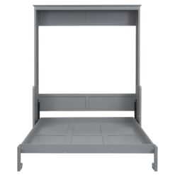 ModernLuxe Queen Size Murphy Bed with a Shelf Gray