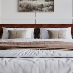 AFI King Walnut Wood Platform Bed Storage with Headboard
