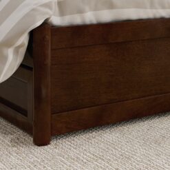 AFI King Walnut Wood Platform Bed Storage with Headboard