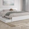 AFI King White Wood Platform Bed Storage with Headboard