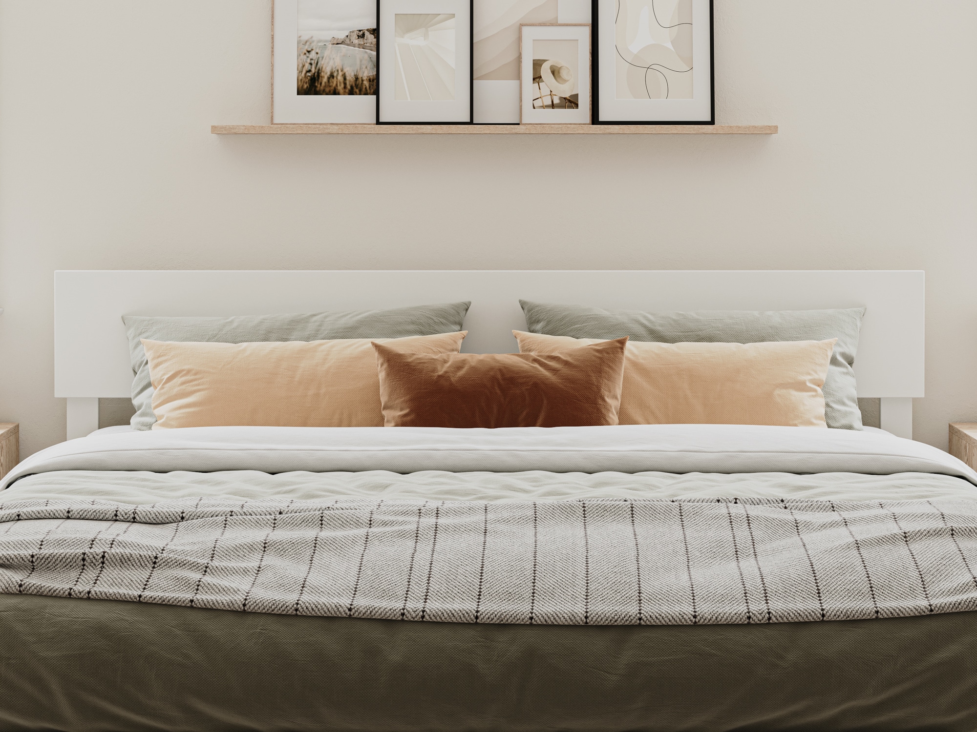 AFI King White Wood Platform Bed Storage with Headboard