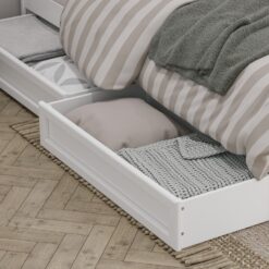 AFI King White Wood Platform Bed Storage with Headboard