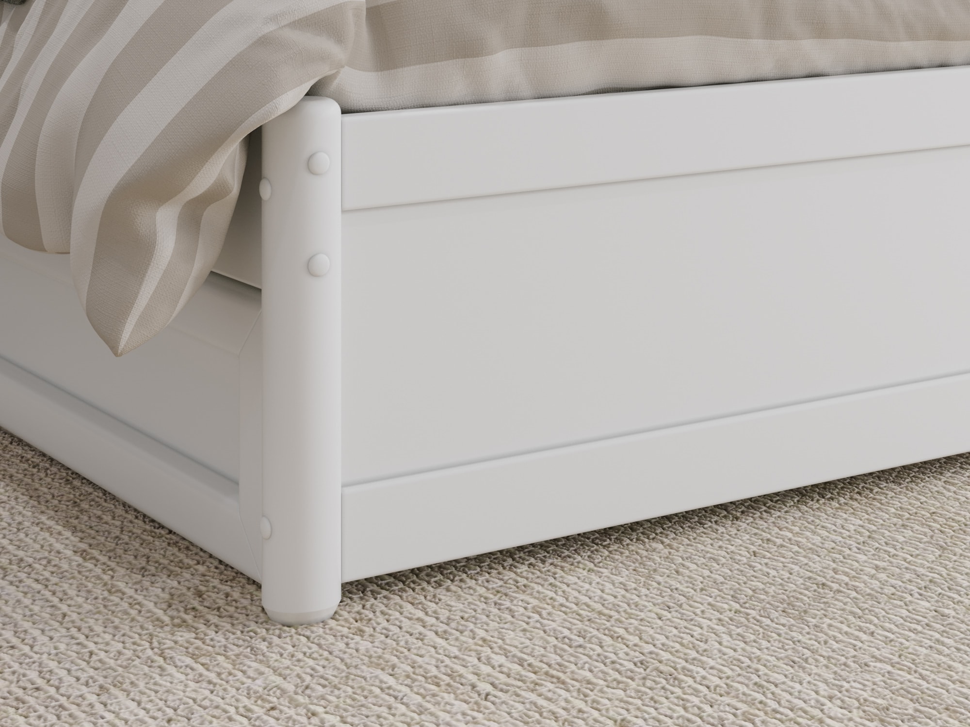 AFI King White Wood Platform Bed Storage with Headboard
