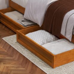 AFI King Light Toffee Wood Platform Bed Storage with Headboard