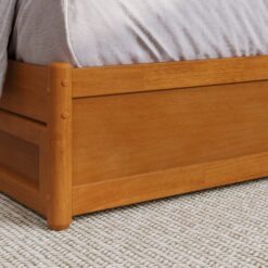 AFI King Light Toffee Wood Platform Bed Storage with Headboard
