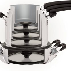 Tramontina Ceramic Non Stick 11-Piece Nesting Pots and Pans Set with Lids - Stackable Nonstick Cookware Set, Dishwasher and Oven Safe, White