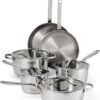 Tramontina Tempo Tri-Ply Base Stainless Steel 10-Piece Cookware Set with Glass Lids, Pots and Pans Kitchen Set, Induction-Ready, Oven-Safe, Dishwasher-Safe